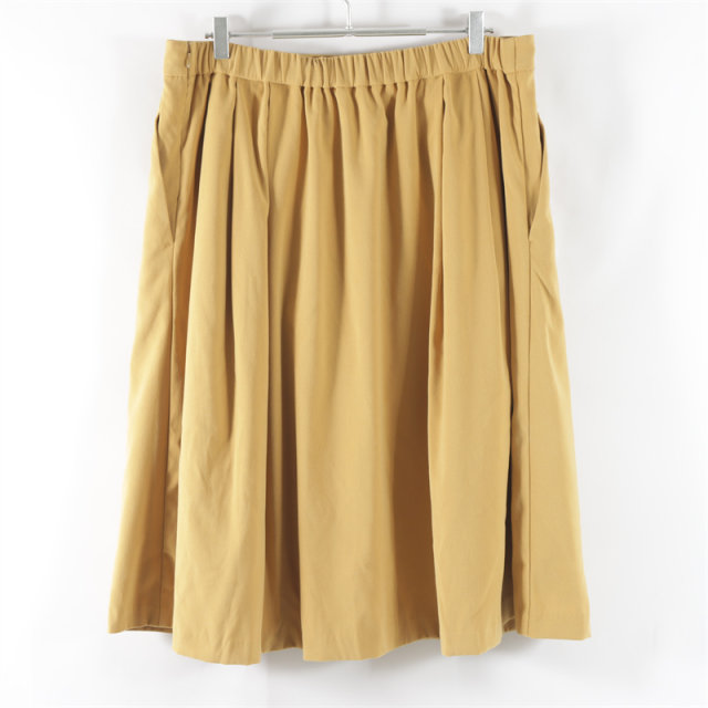 New Japanese style commuting versatile side invisible zipper rear elastic high waist slimming women's solid color fashionable midi skirt