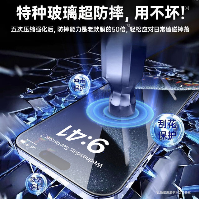 [Imported no pattern] Can be suitable for Apple 16/17 mobile phone film 15 tempered film iPhone 13 promax mobile phone 14 new film 12 anti-peep 11 anti-fall xs full screen coverage HD dustproof