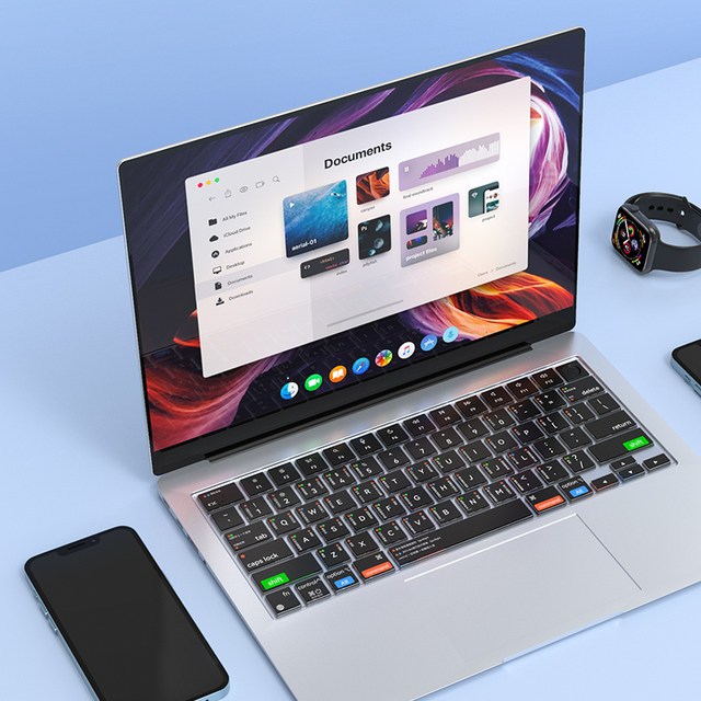 Macbook Apple Computer 14-inch Macbook Air13 Transparent M3 Keyboard Film Mac Protective Film Pro16 M2-inch Notebook Applicable to M4macbook Pro13.3 Shortcut Key Silicone