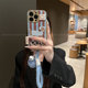 Blue brown leather pattern dachshund suitable for Apple 16promax mobile phone case iPhone17pro cute 15promax autumn and winter high-end 13pro cartoon 14pro protective cover 12pro female anti-fall