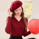 2025 Baitu New Slim Lapel Pullover Knitted Sweater Minimalist Solid Color Long Sleeve Women's Knitted Sweater