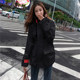 Hip-hop style jacket for women in spring and autumn Korean style student bf Harajuku loose large-size color-blocking drawstring Hong Kong style baseball uniform windbreaker