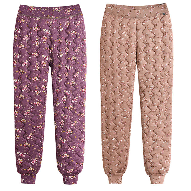Middle-aged and elderly women's mother's pants autumn and winter elastic high-waist stretch windproof quilted thickened elderly grandma's pants