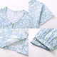 Middle -aged and elderly cotton cardigan short -sleeved ladies open pajamas.