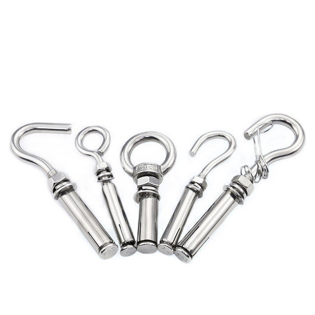304/201 stainless steel expansion screw hook universal hook lifting ring pull expansion bolt M6M8M10M12