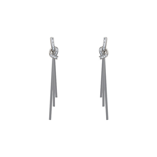 Long pearl tassel earrings for women, light luxury temperament earrings 2025 new hot style high-end autumn and winter ear clip earrings