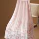 Printed mesh skirt for women in spring and summer 2025 new Chinese style gauze skirt mid-length draped pleated skirt A-line long skirt