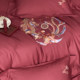 New Chinese -style light luxury embroidery dragon and phoenix wedding all cotton four -piece set 100s pure cotton red accompanying bed in bed happy quilt