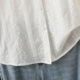 Summer large size 200 Jin [Jin equals 0.5 kg] Lace neck short-sleeved cardigan fat mm lace design white shirt beautiful small shirt