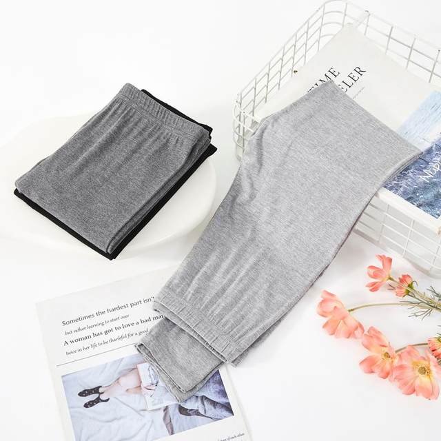 Large size modal long-lasting pants for women thin leggings in gray slimming new high-waisted leggings warm plush pants