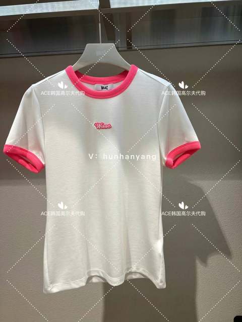 Waac Women's Golf Clothing 24 Summer Discounts All-match Casual Sports Slim Breathable Round Neck Short Sleeve Top
