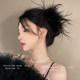 Pure desire ins style ostrich hairpin on the back of the head, feather grabber headband, shark clip, chicken feather, high-end hair accessory