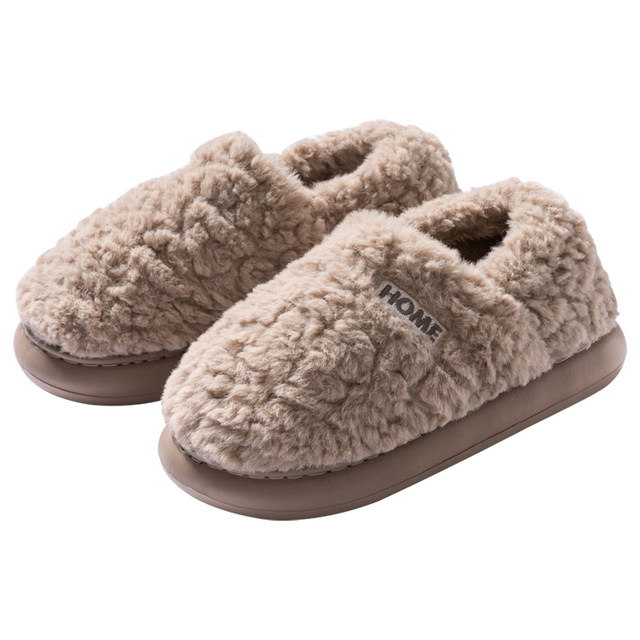 Cotton slippers for men autumn and winter 2025 new indoor home non-slip warm plus velvet thickened heel cotton shoes for men