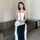 Spring new sexy pure and irregular ruffled ribbon design strapless girl solid color top for women
