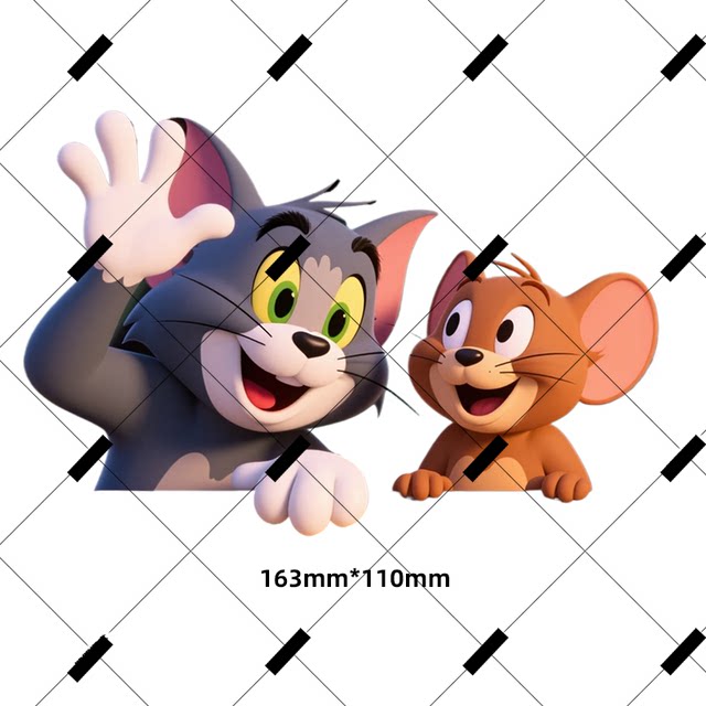 3D three-dimensional cat and mouse cartoon cute sticker car window glass waterproof decorative sticker body scratches mask sticker