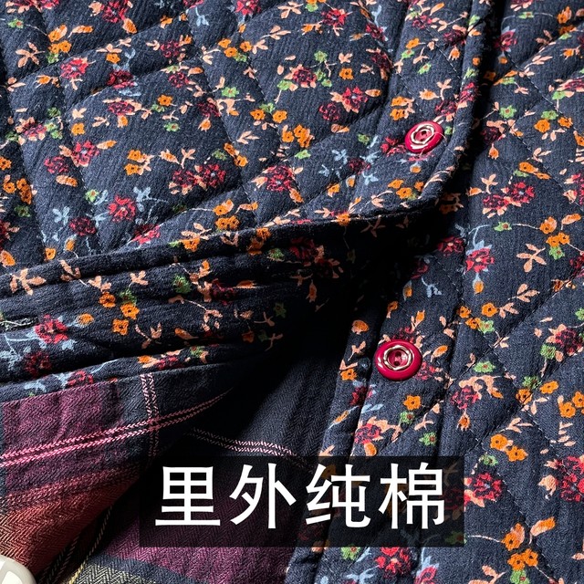 Middle-aged and elderly women's large-size cotton-padded jackets, old ladies' oversized thin cotton-padded jackets, mother's and grandma's autumn and winter quilted small cotton-padded jackets