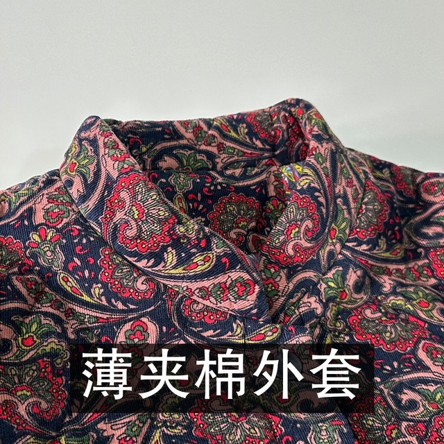 Middle-aged and elderly women's thin cotton jacket for spring and autumn old lady pure cotton thin cotton jacket for mother grandma new corduroy jacket