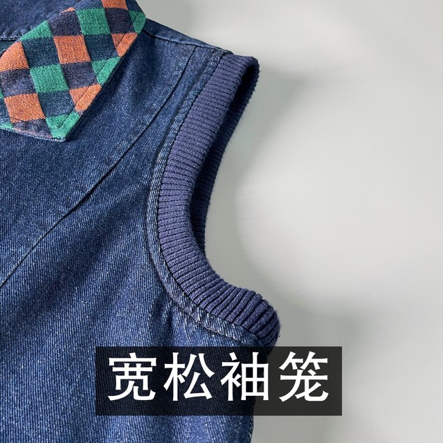 Middle-aged and elderly women's denim vests for spring and autumn, elderly plus fat models, large size waistcoats and vests for mothers, women's outer vests