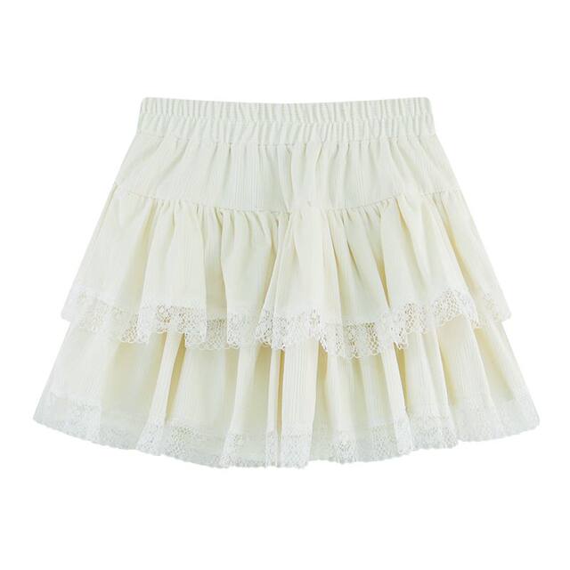 (Line) Sweet puffy skirt for women in spring, autumn and winter A-line slim and anti-exposure ballet style skirt
