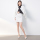 kodice autumn and winter new women's white skirt half skirt A-line skirt short skirt floral chain fashionable temperament