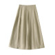 Daily single women's clothing commuting temperament Hepburn style high waist slim A-line skirt mid-length cotton umbrella skirt for women spring and summer