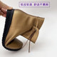 Cabinet Ya's Women's Boots Genuine Leather Soft Wide Last Flat Boots Velcro Cowhide Soft Sole Mom Boots Plus Velvet Sleeve Short Boots