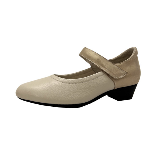 Soft and comfortable single shoes, mid-heel genuine leather cabinet, Yaste women's shoes, soft-surface, soft-soled mother's shoes, mid-heel Velcro work shoes