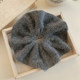 Gray large rabbit fur knitted wool large intestine hair tie for women in autumn and winter with low ponytail hair rope and hair rubber band