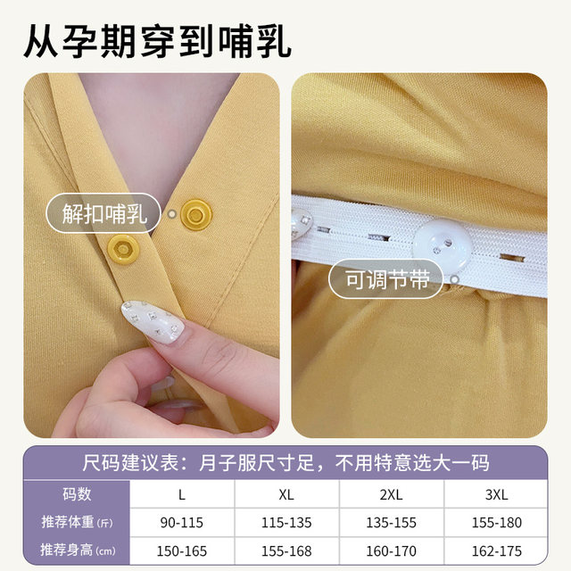 Confinement clothes for pregnant women, winter thick, postpartum pure cotton, December maternal breastfeeding home clothes, autumn
