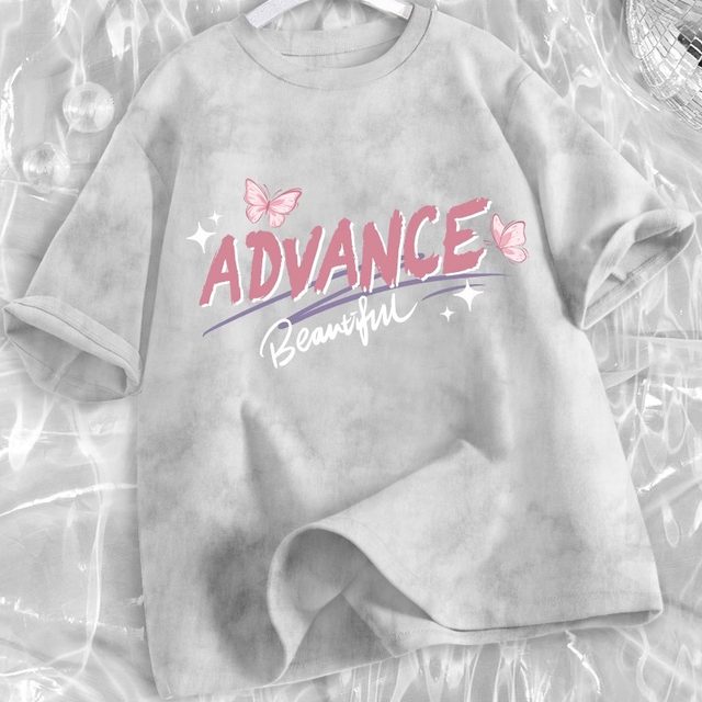 Student short-sleeved T-shirt for women in summer loose tie-dye pink half-sleeved 2025 new design top niche