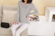 European and American spring women's clothing modal solid color pocket loose slim long-sleeved pullover T-shirt women's base shirt
