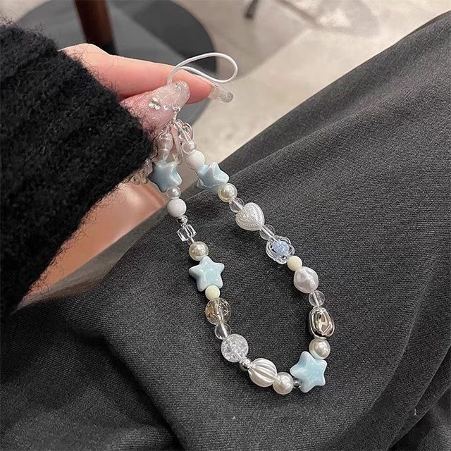Mobile phone chain blue star mobile phone case lanyard simple ccd camera lanyard airpods headphone shell pendant pendant