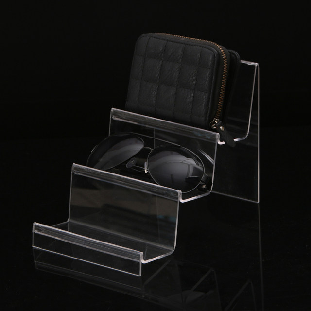 Multi-layer trapezoidal display imported acrylic frame wallet handbag display stand mobile phone digital display stand jewelry display stand