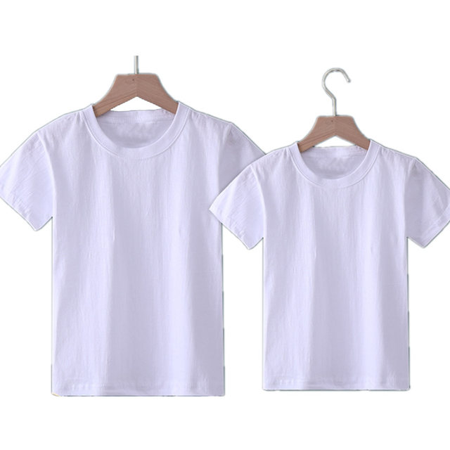 Pure cotton white T-shirt hand-painted drawing tie-dye short sleeves, men and women's cultural shirts customized class uniforms, parent-child outfits, children's graffiti