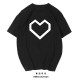 2018 new heart -type pattern printing wild cotton pure cotton summer shirt short -sleeved round neck student tide brand T -shirt