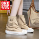 ins British style niche design trouser boots 2025 new high-top height-enhanced pile boots women's thick-soled canvas shoes trend