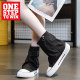 ins British style niche design trouser boots 2025 new high-top height-enhanced pile boots women's thick-soled canvas shoes trend