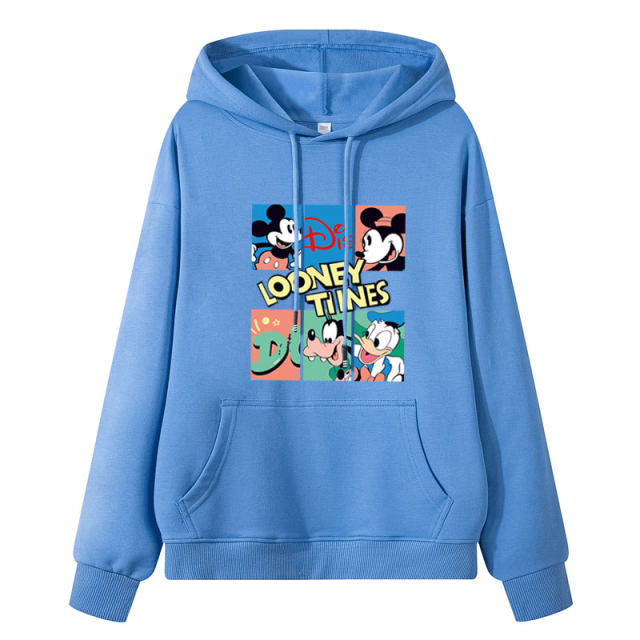 Semir cartoon spring and autumn versatile sweatshirt for women pure cotton hooded casual loose Mickey slim sports top pullover