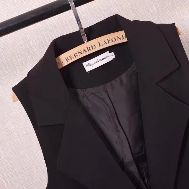 2025 Spring and Autumn New Vest Women's Mid-Length Vest Jacket Large Size Women's Korean Style All-Match Slim Suit Horse Clip