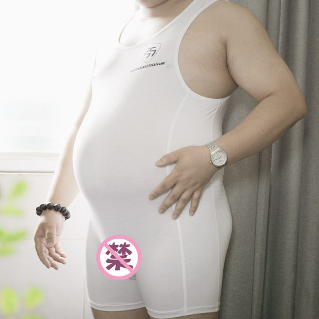 Men's sexy one-piece underwear sports fitness clothing one-piece wrestling suit stretch pajamas underwear fat bear large size