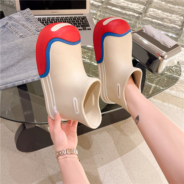 AKM rain boots for women in spring and autumn can be detached and washed in rainy days. Adult rain boots are worn on the outside, with a short tube, thick sole, waterproof and anti-slip