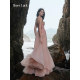 Sheer Luck Wavy heavy lace fishbone strapless mesh dress
