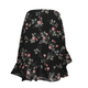 Retro floral skirt female summer A -line skirt large fat MM new chiffon high waist skirt covered ruffled skirt