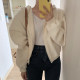 South Korea Chic autumn and winter niche minimalist hooded pull rope zipper design Loose and versatile long -sleeved sweater outside women