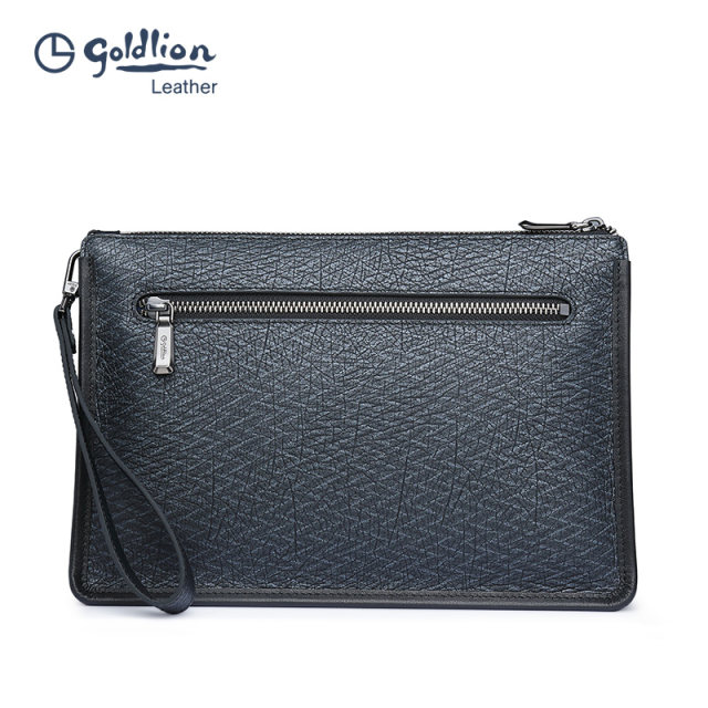 Goldlion New Men's Light Luxury Handbags First-layer Cowhide Clutch Bags Men's Business Envelope Bags Genuine Leather Clutch Bags Trendy