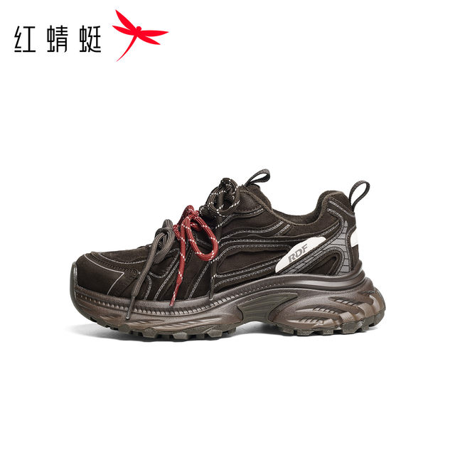 
Red Dragonfly Dad Shoes 2025 Winter New Women's Shoes Small Thick Sole Heightening Fashion Casual Shoes Plus Velvet Women's Shoes