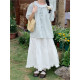 Step into the Milky Way Japanese sweet white fungus design cake skirt elastic waist mid-length A-line skirt summer