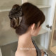 
suzyacc kr light luxury retro niche pu leopard print stitching triangle gripper personalized design back head hairpin