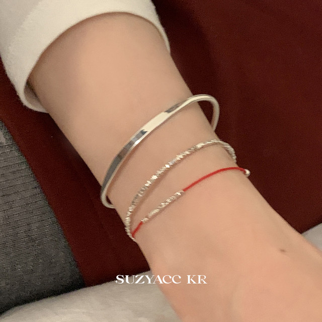 
suzyacc kr safe and sound year of birth sterling silver broken silver thin red rope simple and versatile new year bracelet with high quality
