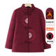 Grandma plus velvet thickened cotton jacket middle-aged and elderly wife winter clothes female mother warm cotton clothes short festive jacket
